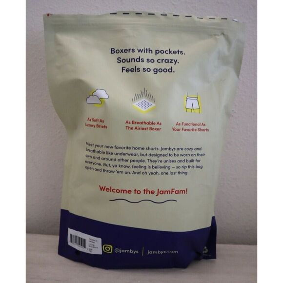 Jambys Unisex Sz 2XL Gray/Black Soft Breathable Boxer Shorts w/Pockets - Picture 8 of 9